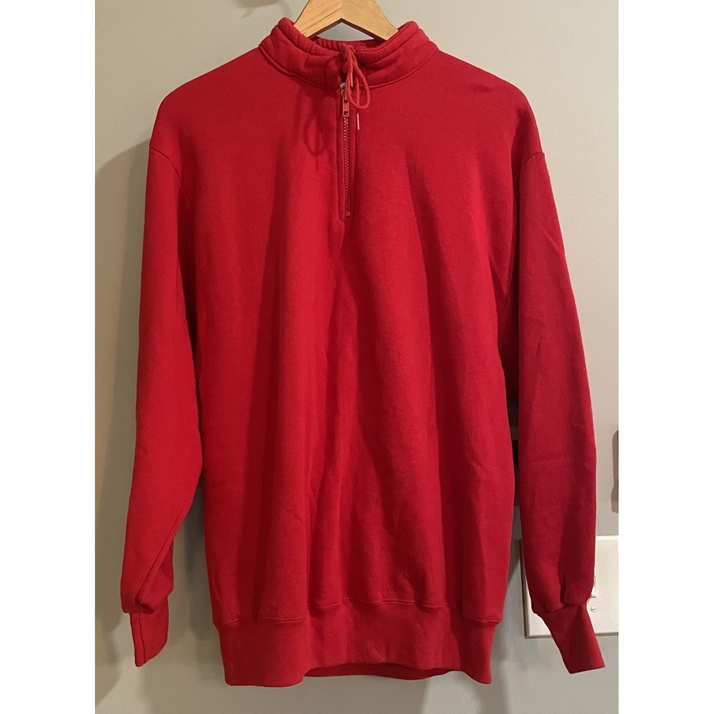 Jerzees Sweatshirt 1/4 Zip Tie Mock Neck USA Made Blank‎ Mens XLarge